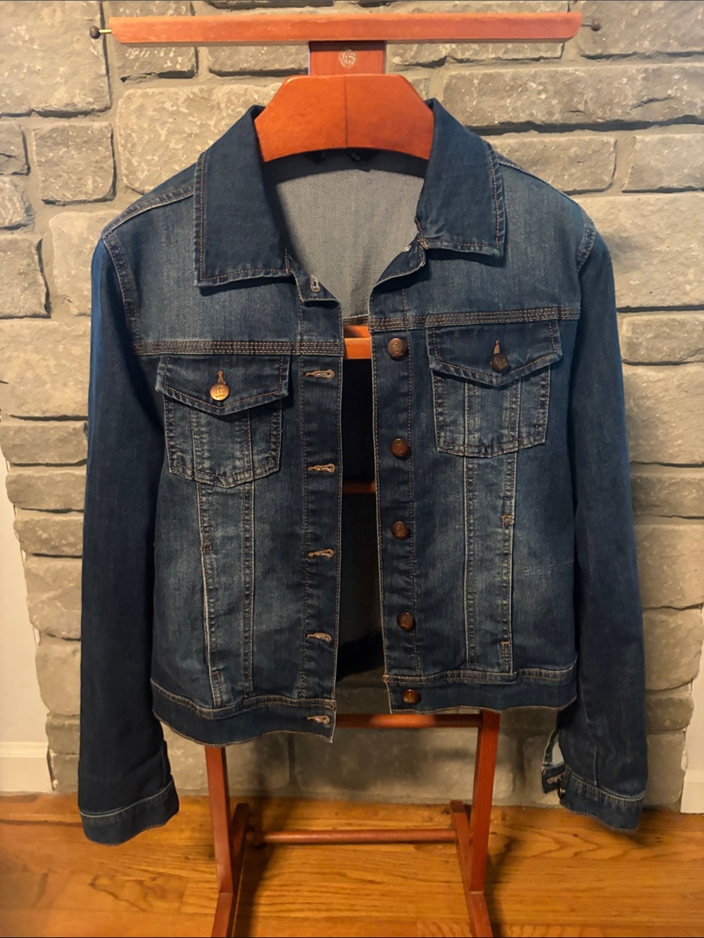 d. jeans Blue Denim Jacket with Button Front Size L